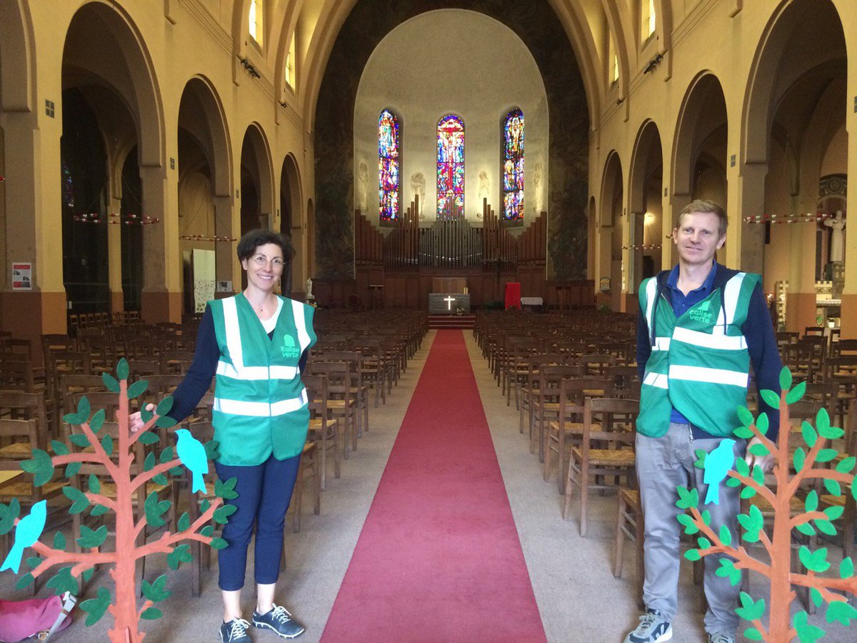 #5ansEgliseverte : le Tour : Anne-Sophie et Pierre-Benoit, les coordinateurs du groupe #LaudatoSi #Egliseverte de la paroisse St Gabriel (Paris 20e) en préparation du #tempspourlacréation
