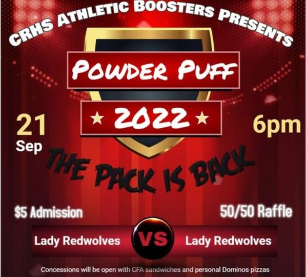 CRidgeAthletic1's tweet image. We are so excited to host Powder Puff 2022: The Pack is Back on Wednesday 9/21 starting at 6:00pm. Don&apos;t let the name fool you, this is a competitive (and fun) event and our players and coaches both put in a lot of work! The event will end with a Players v Coaches mini game!