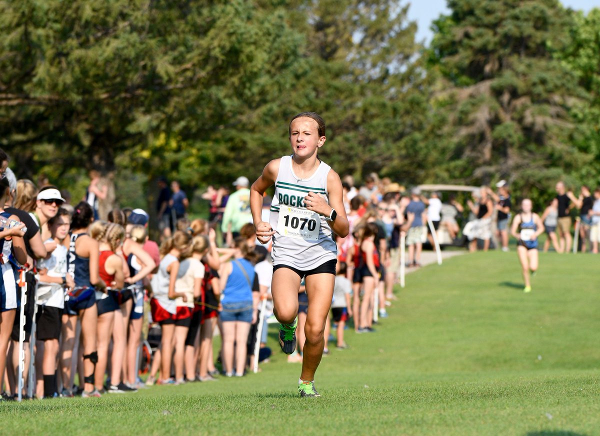 JoeRoelofs's tweet photo. Proud dad tweet:  this little Rocket won her 1st cross country race yesterday.  She took the day off of the Varsity team &amp; ran against the athletes her age.  More of a bookmark, but also a moment to brag... @ISD883 @RockfordRockets https://t.co/vSVEXJ6BWh