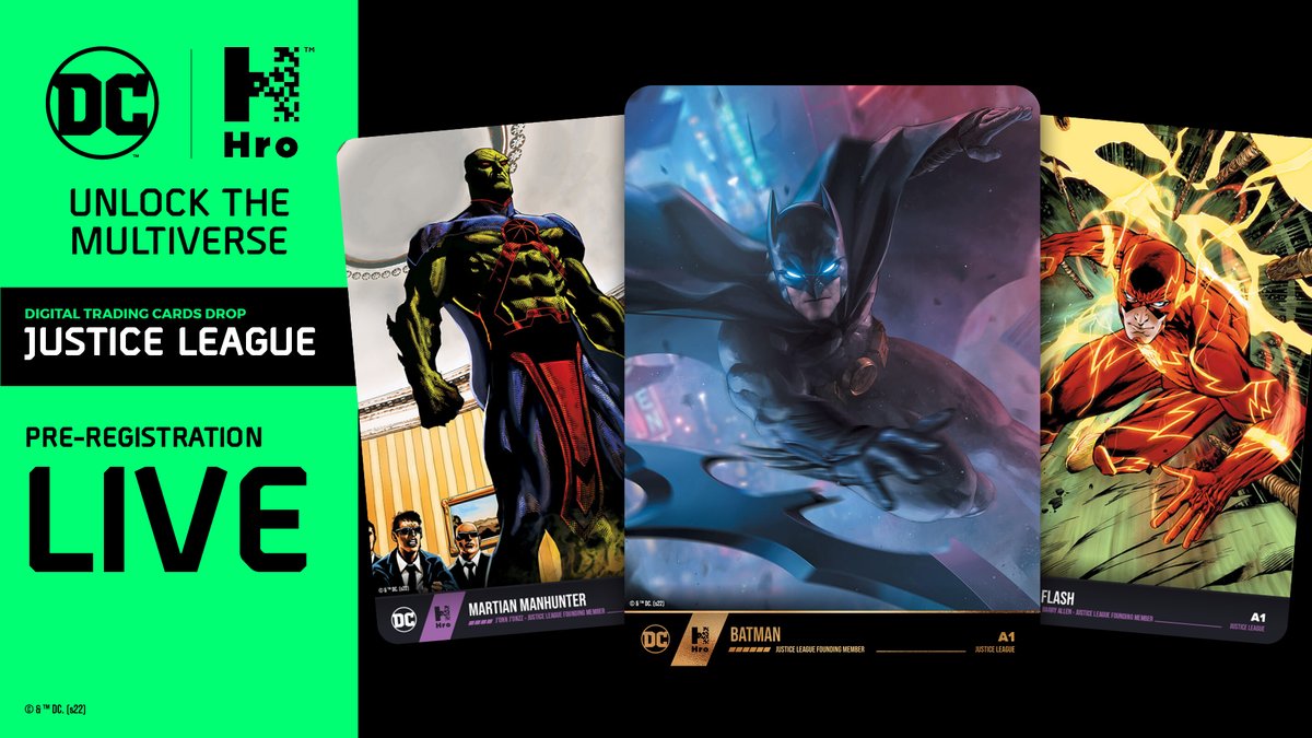 hro's tweet photo. 📢Justice League Pre-Registration Now Live

Allowlist Winners Puzzle Challenge:
👉https://t.co/CCXSYFRAIE

Allowlist Winners Top 250 Hybrid &amp; Digital:
👉https://t.co/MUfuyucjPf

#Hro #DigitalExclusive #DC #TradingCards https://t.co/Eo5vgLqflW