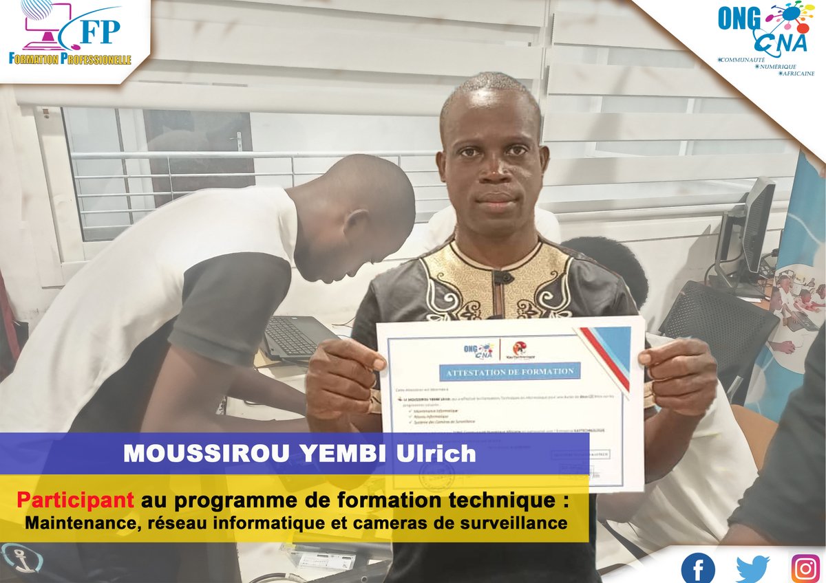 OngCna's tweet photo. Remise d'attestation de formation et de stage au participant du programme de formation professionnelle (Technique)
#ongcna
#formationprofessionnelle
#formationtechnique https://t.co/QHTr1pJpqS