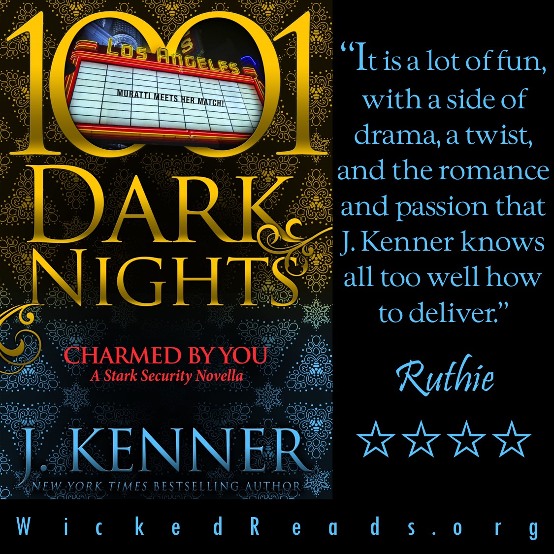 asgoodrich's tweet photo. CHARMED BY YOU by @juliekenner   

Review=> https://t.co/uFThW4NuI1   

#4stars #BodyguardRomance #RomanticSuspense #ContemporaryRomance #CelebrityRomance #Novella #StarkSecurity #1001DarkNights @jennw23 https://t.co/5i7FLOjXwT