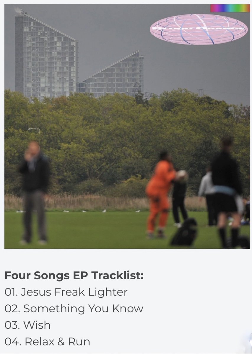 FanHynes's tweet photo. Four Songs…BloodOrange…EP…Released 09.16.2022 #foursongs #jesusfreaklighter #somethingyouknow #wish #relaxandrun #BloodOrange #DevHynes https://t.co/B9MD0ciI15
