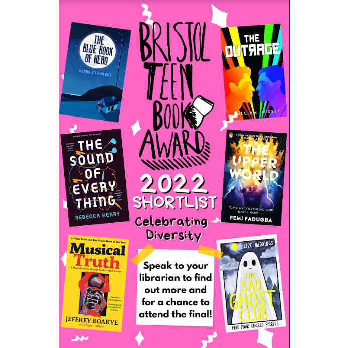 BristolTeenBook's tweet photo. The Bristol Teen Book Award 2022 shortlist is out! Congratulations to all our authors for this year's Award. Follow us for updates and we look forward to a celebration party in February 2023! https://t.co/5ao7xGELwu