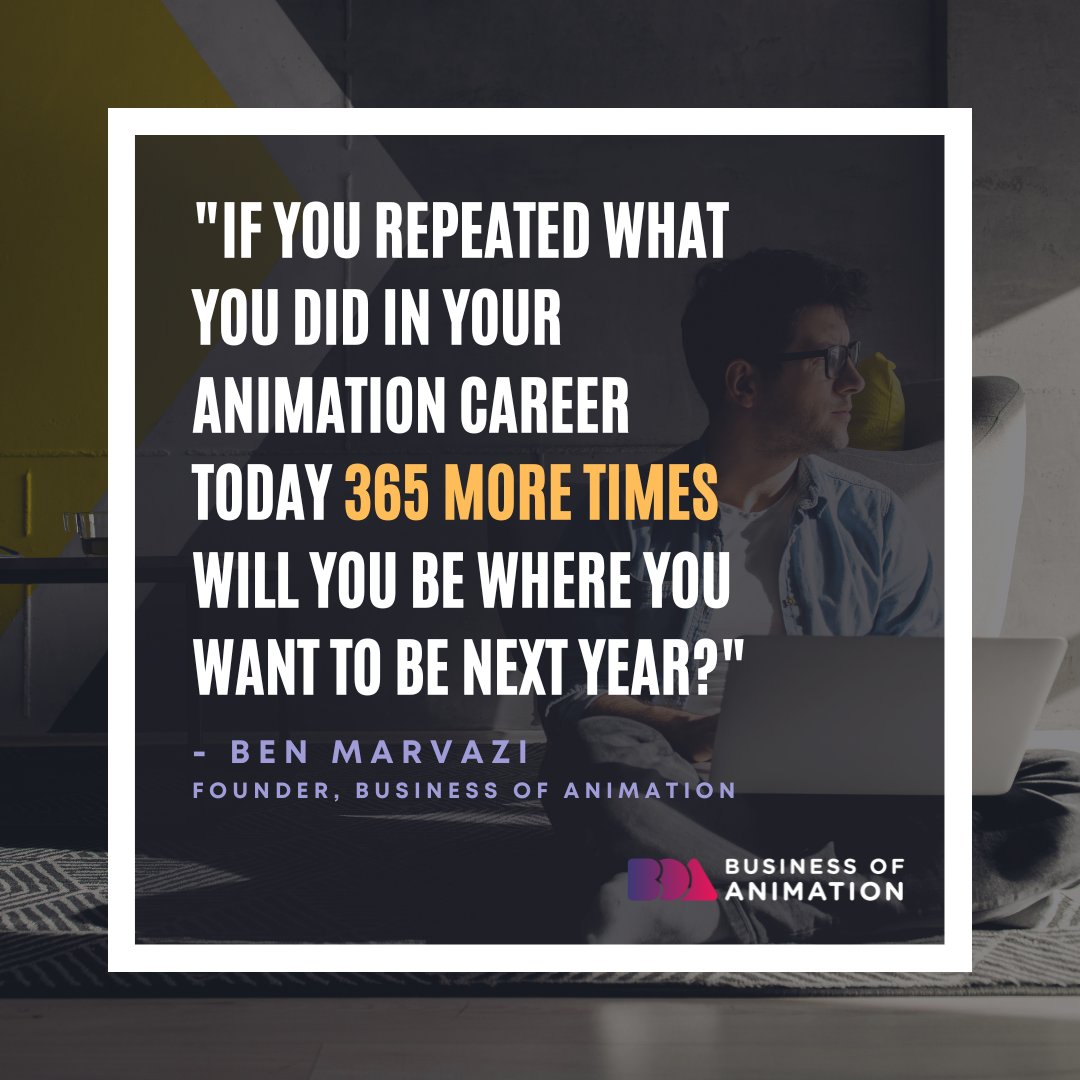 animationbiz's tweet photo. "If you repeated what you did in your animation career today 365 more times will you be where you want to be next year?" -Ben Marvazi, Founder of Business of Animation
Want to Learn How to Get More Animation Clients? Link in bio.
#AnimationQuote #AnimationQuotes https://t.co/QYP6zC3v4N
