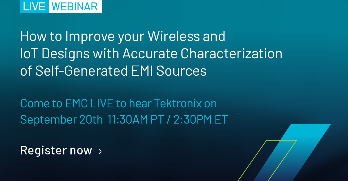 tektronix's tweet photo. Learn about the impacts that self-generated EMI can have on wireless reception of IoT devices and how one can use modern #oscilloscopes to characterize this EMI in the time and frequency domain. Attend this webinar to learn more. https://t.co/UX31fLegOe
#EMCLIVE #IoT #EMI https://t.co/bpSEUGHILY