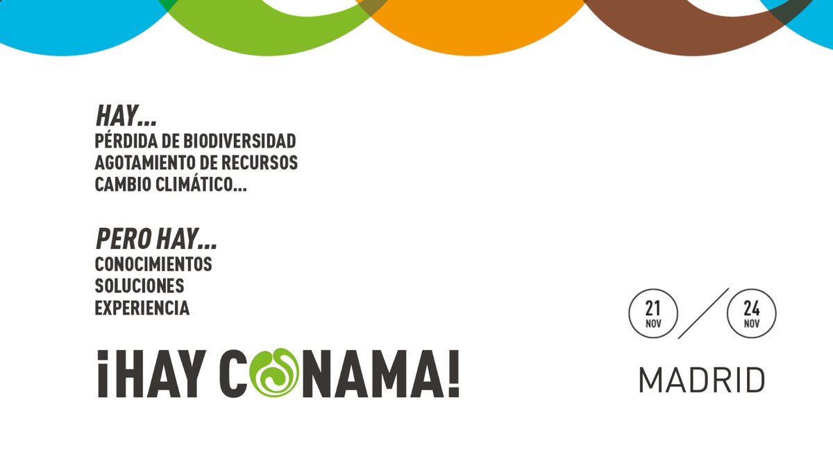 Hay...
Pérdida de biodiversidad
Agotamiento de recursos
Cambio climático...

Pero hay...
Conocimientos
Soluciones
Experiencia...
#HayCONAMA
#CONAMA2022 tendrá lugar del 21 al 24 de noviembre.

Hay CONAMA. ¡Es el momento! ⬇️​
conama2022.org/web/es/prensa/…