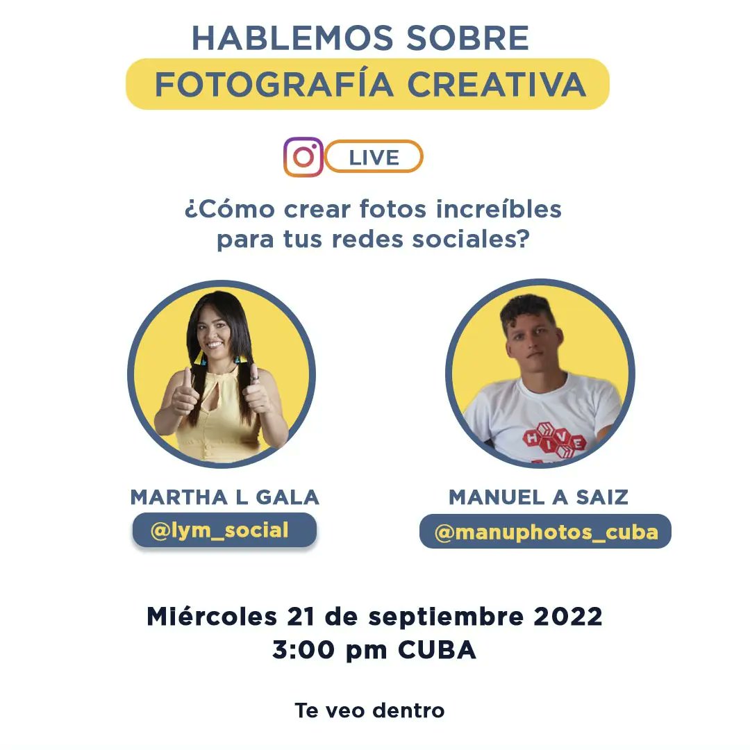 Quedan todos invitados al #instagramlive del próximo miércoles 21 con <a href="/manuphotos_/">Manu.$hive ♦️</a> para hablar sobre fotografía para redes sociales.

Tendremos espacio para responder tus preguntas 😉
#fotografia #fotoscaseras #fotoscomerciales