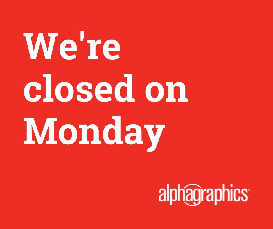 AlphaGraphics_'s tweet image. Just a heads up - our offices are closed on Monday so our staff can join the rest of the nation in mourning the loss of our late Queen. We&apos;ll be back up and running on Tuesday.