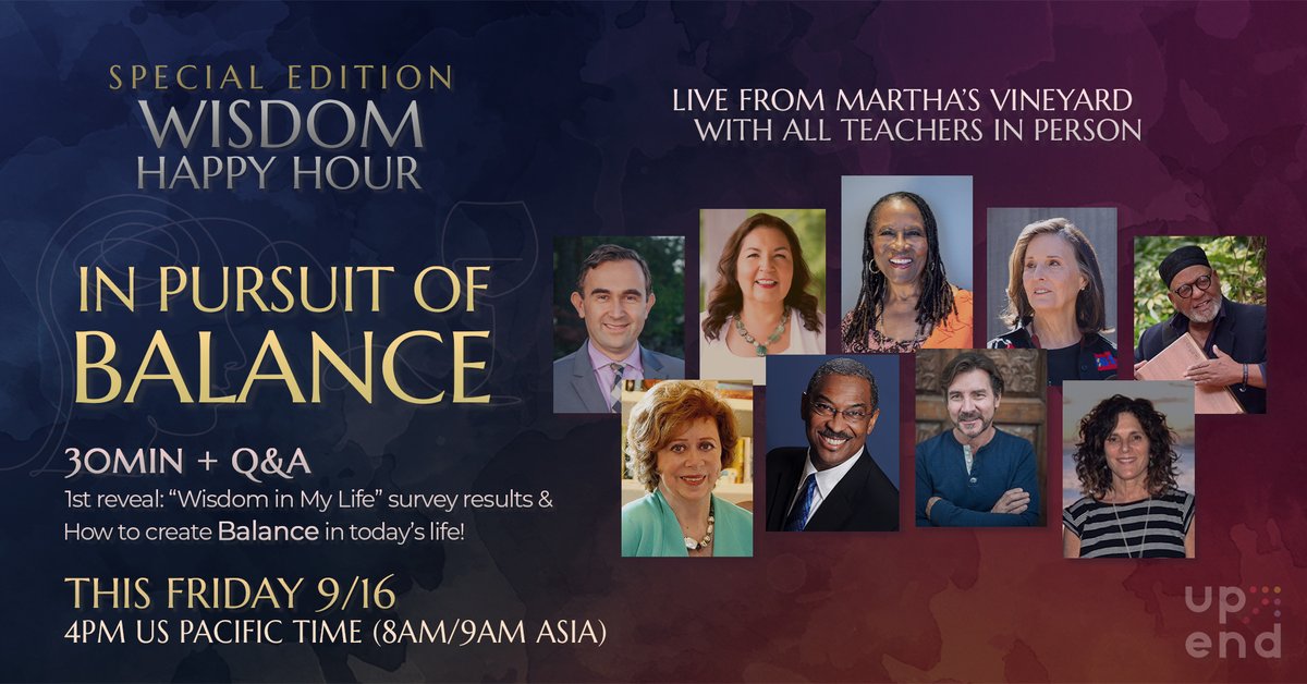 upend_us's tweet image. Don’t start your weekend without tuning in – it will be worth the time, seats are still open!
ALL of Upend teachers will be LIVE #TODAY at 4pm PDT. It’s free to join, you can register here: upend.com/wisdom-happy-h…

#UpEnd #Wisdom #skills #Balance #HappyHour