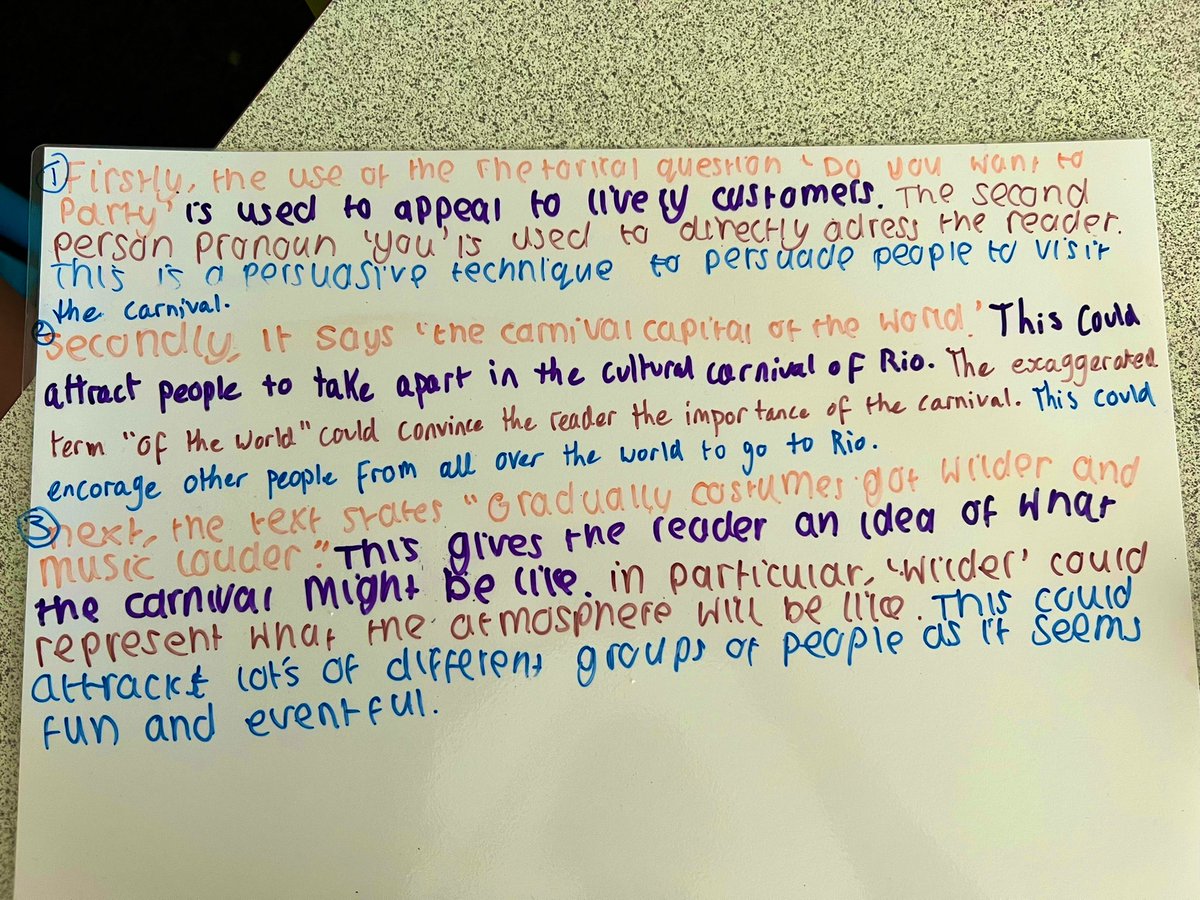 IMO mini whiteboards are too small for English so I have been using my new A3 laminated sheets &amp; they work much better! Today <a href="/Caldicot_Y11/">Caldicot School Year 11</a> worked in pairs to write analytical paragraphs, colour coding against success criteria <a href="/CaldicotEng/">Caldicot English</a> <a href="/Team_English1/">Team English</a> #edutwitter #livelearning