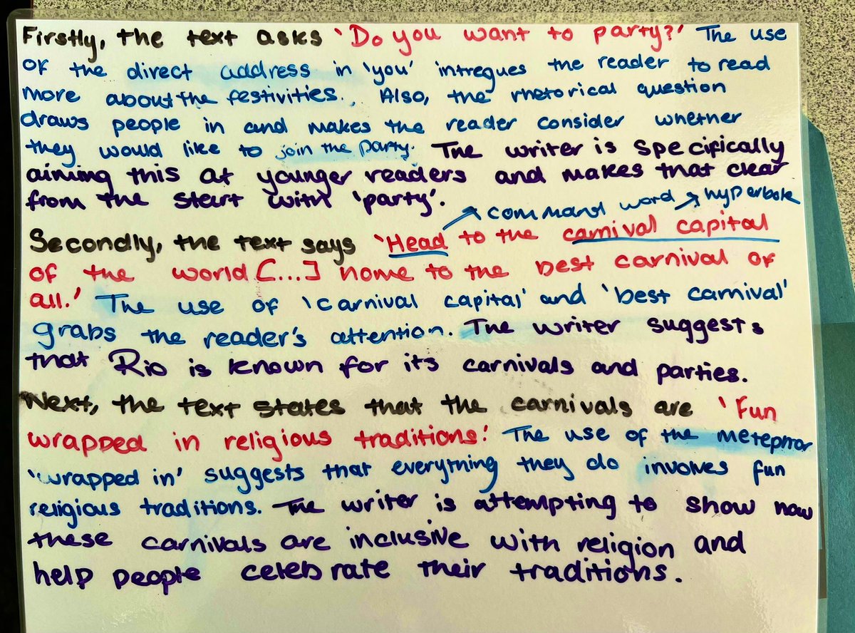 mrsmvoice's tweet photo. IMO mini whiteboards are too small for English so I have been using my new A3 laminated sheets &amp; they work much better! Today @Caldicot_Y11 worked in pairs to write analytical paragraphs, colour coding against success criteria @CaldicotEng @Team_English1 #edutwitter #livelearning https://t.co/uYnQoBjQOe