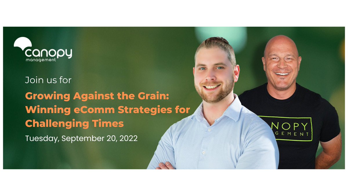 Join us for a webinar w/ <a href="/canopymgmt/">Canopy Management</a> as we discuss winning eCommerce strategies for Q4 and beyond, and future predictions for the next 6 months for brands that want to get acquired.

Register here: grow.canopymanagement.com/fourth-quarter…