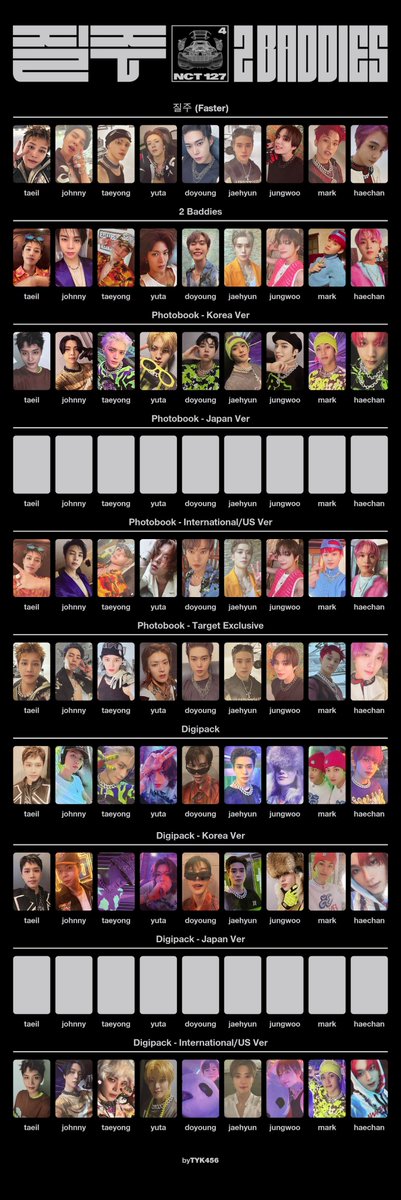 NCT 127 - 질주 (2 Baddies) photocard pc template (+haechan target