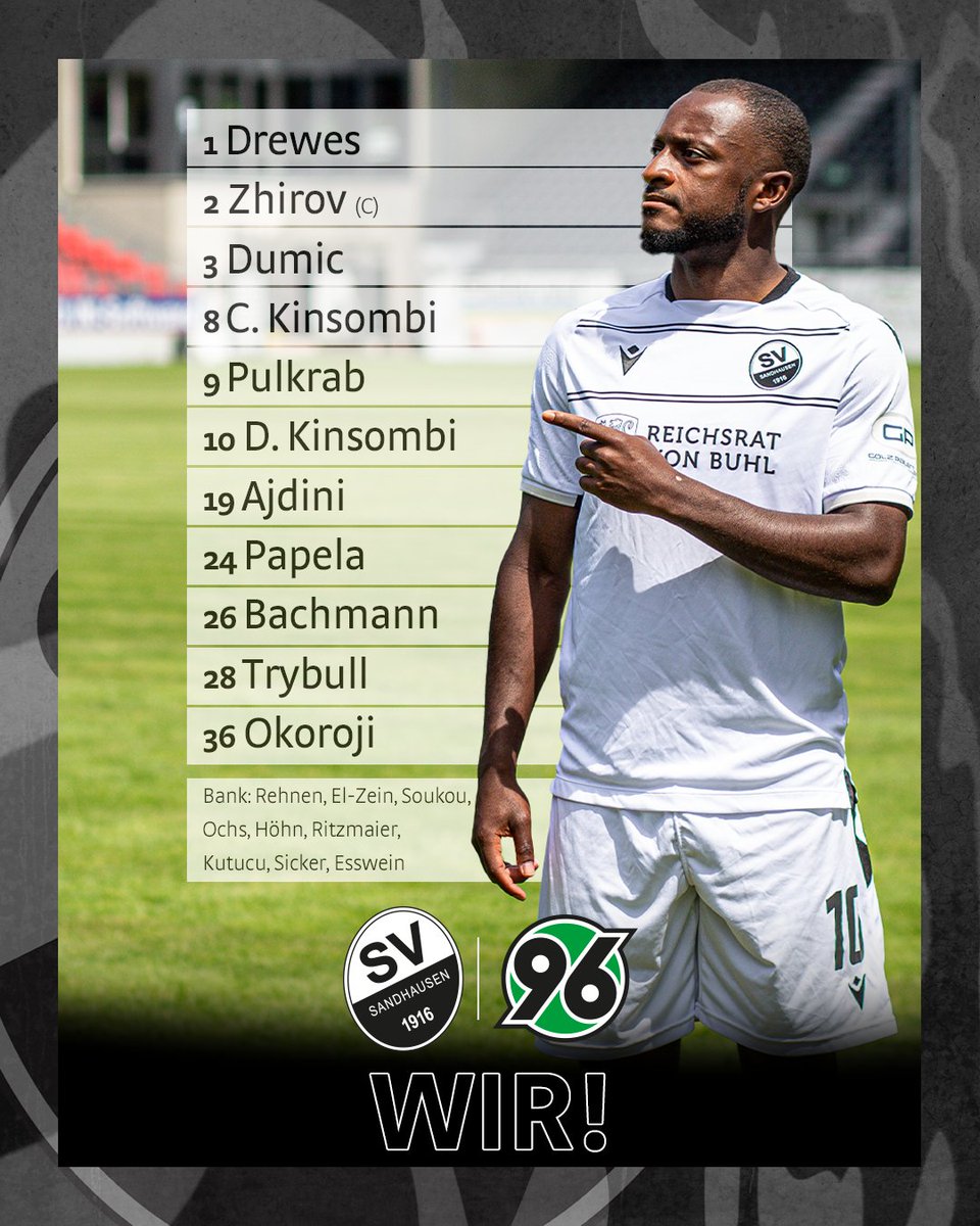 SV_Sandhausen's tweet photo. Chris #Kinsombi und Matej #Pulkrab kommen neu in die Startelf - hier ist unsere Aufstellung für das Heimspiel gegen @Hannover96 📰
#SVSH96 #SVS1916 #WirEchtAnders https://t.co/QE12ejUKJg