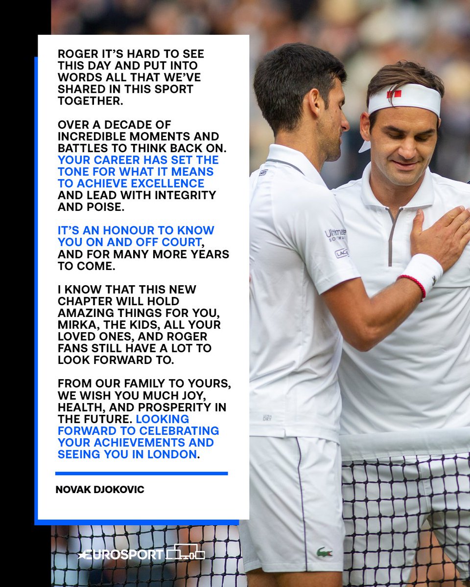 cyclingontnt's tweet photo. 🙌 An emotional tribute from one champion to the next 🏆

🇷🇸 @DjokerNole | @RogerFederer 🇨🇭 | #RForever https://t.co/CqrtMCDgiH