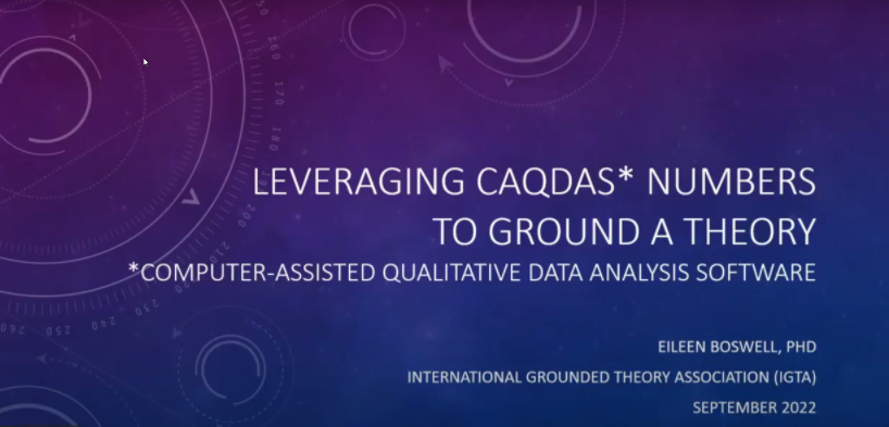 GroundedTheory's tweet photo. Leveraging CAQDAS Numbers to Ground a Theory. Eileen Boswell, University of Nebraska Medical Center, Omaha, NE, USA. #IGTA22 @unmc 🌵 #GroundedTheory #ComputerAssisted #Qualitative #DataAnalysis https://t.co/Ami7K9FaGL