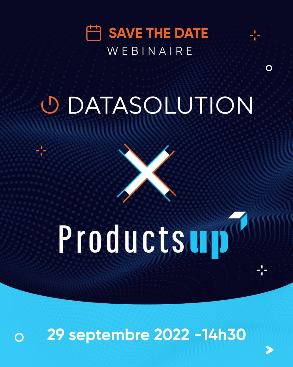 [WEBINAIRE] 📢
🗓️ Participez à notre webinaire jeudi 29/09 à 14h30 ! 
🎯Vous pourrez découvrir Productsup, comment leurs offres s'intègrent dans votre solution PIM, avec votre plateforme e-commerce, votre DAM, ERP, etc.
N'hésitez plus et inscrivez-vous : lnkd.in/emYEh3JV