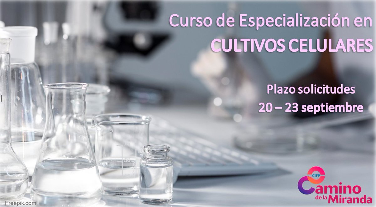 cifppalencia's tweet photo. Nuevo curso de especialización en CULTIVOS CELULARES. 
Solicitudes del 20 al 23 de septiembre. 
Consulta las especialidades de acceso https://t.co/Gs8NRLkB5o
¡Date prisa, son plazas limitadas!
#FP #Educacyl #EstudiaFP #Palencia #CaminoMiranda https://t.co/VBDsmdnYRP