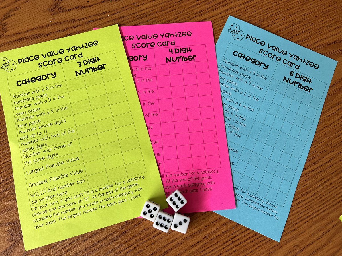 Place Value Yahtzee was a 💥HIT💥 in our 4th grade class today @PSDGrasse “This is better than regular Yahtzee!”, a student shared!! 🤩 #DifferentiatedLearning #MakingLearningFun @PennridgeSD