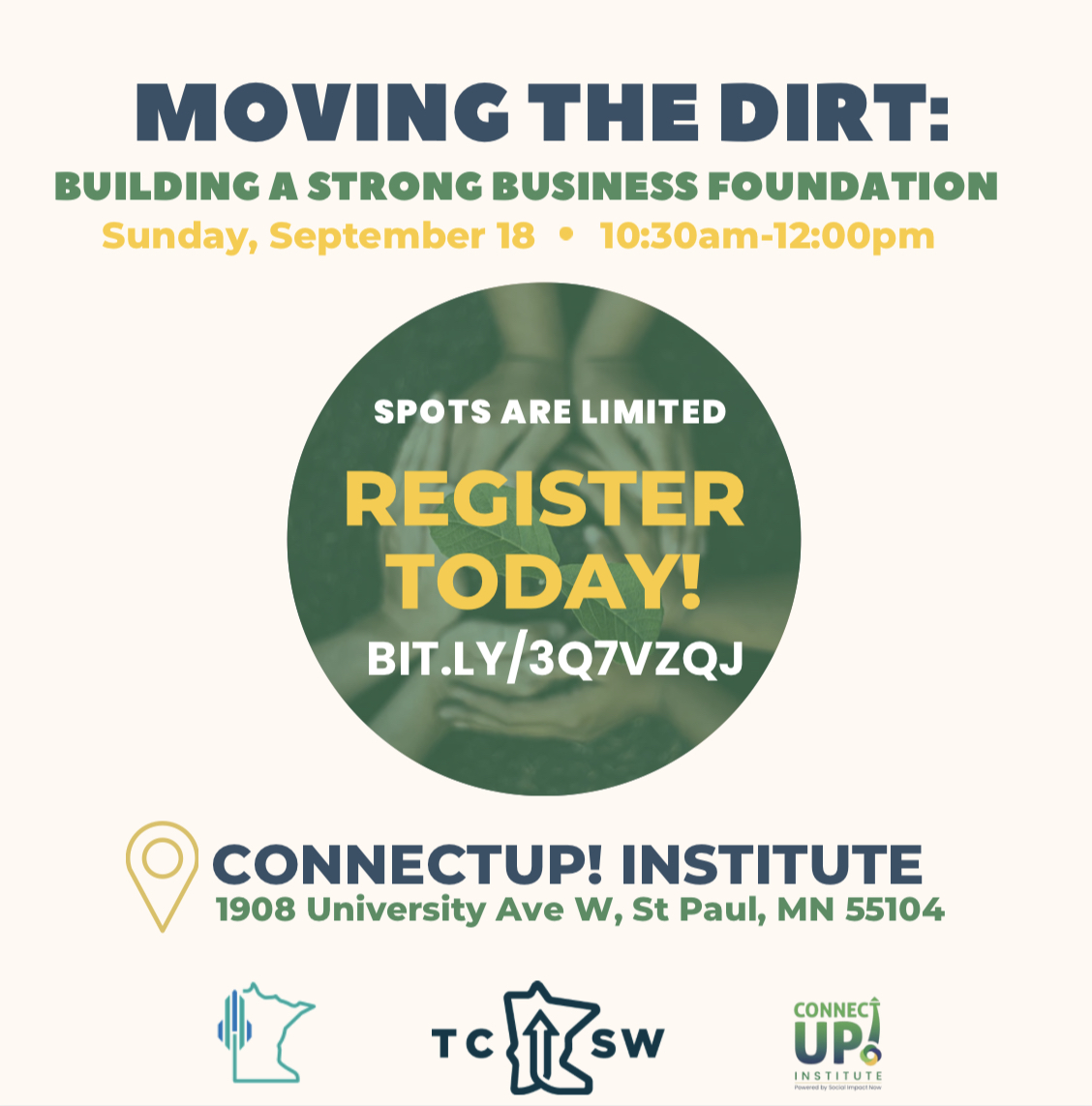 📢📢T-minus 48 hours until Moving the Dirt: Building a Strong Business Foundation and there’s still time but spaces are limited so head over to bit.ly/3Q7VZqj.

Learn how to strategically move your business from hustle mode to the next level from our very own <a href="/YERasmuss/">Y. Elaine Rasmussen</a>!