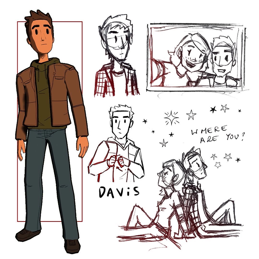 ✍🏼 Initial sketches to concept art of our lead character, Davis by <a href="/PSorooshian/">Parham Sorooshian</a> 

#characterdesign #characterdevelopment #indiegame #IndieGameDev #indiegamedeveloper #videogames #indiegames #videogames #indiegaming #illustration #artwork #indiegamestudio #pcgaming #pcgame #design
