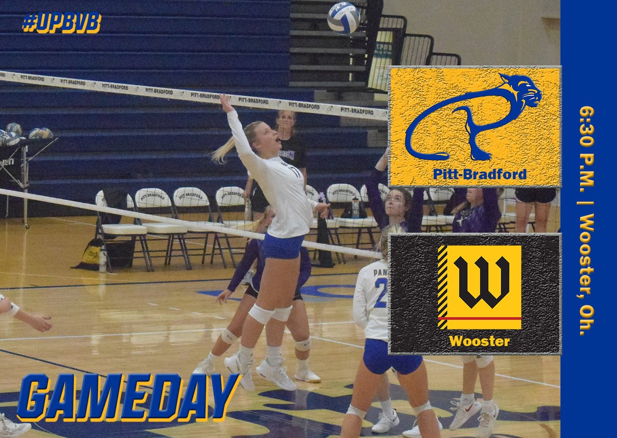 Gameday: UPB Volleyball at Ginny Hunt Kilt Classic
Game 1: UPB vs. <a href="/ChathamCougar/">Chatham Athletics</a> | 4:30 p.m.
🔢 - buff.ly/3LmeRkP 
Game 2: UPB vs. <a href="/WoosterSports/">Wooster Fighting Scots</a> | 6:30 p.m.
🔢 - buff.ly/3dlGBJu 

🎥 - buff.ly/3BWc5Qd