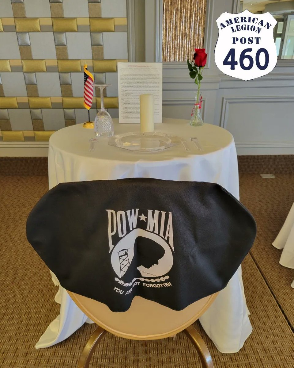 NYPDLegion460's tweet photo. National POW/MIA recognition day. The third Friday of September. A day in which we remember the sacrifices Prisioners of war (POW) and the loss of those who were missing in action (MIA). During our Military ball we set up a remembrance table to honor them. #POWMIARecognitionDay https://t.co/XlWDJsdkIA