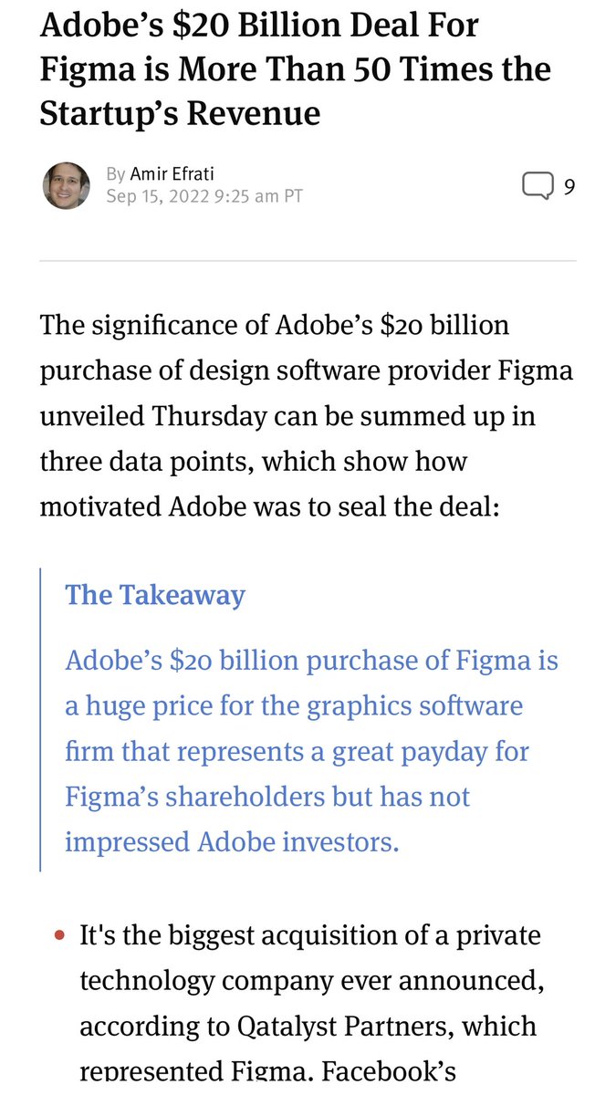 #osif22fa team, we should talk about this on Wed.  50x sales is a lofty valuation.   What’s Adobe’s strategy here?