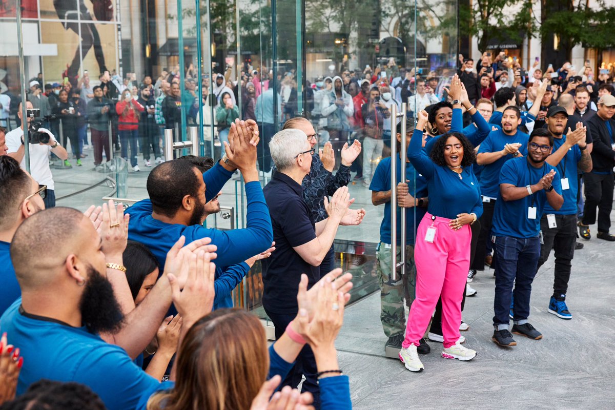 tim_cook's tweet photo. So excited for our customers to experience the magic of our latest products. A day like today has been years in the making — thank you to everyone that’s made it possible! https://t.co/IeRPWb0Gwp