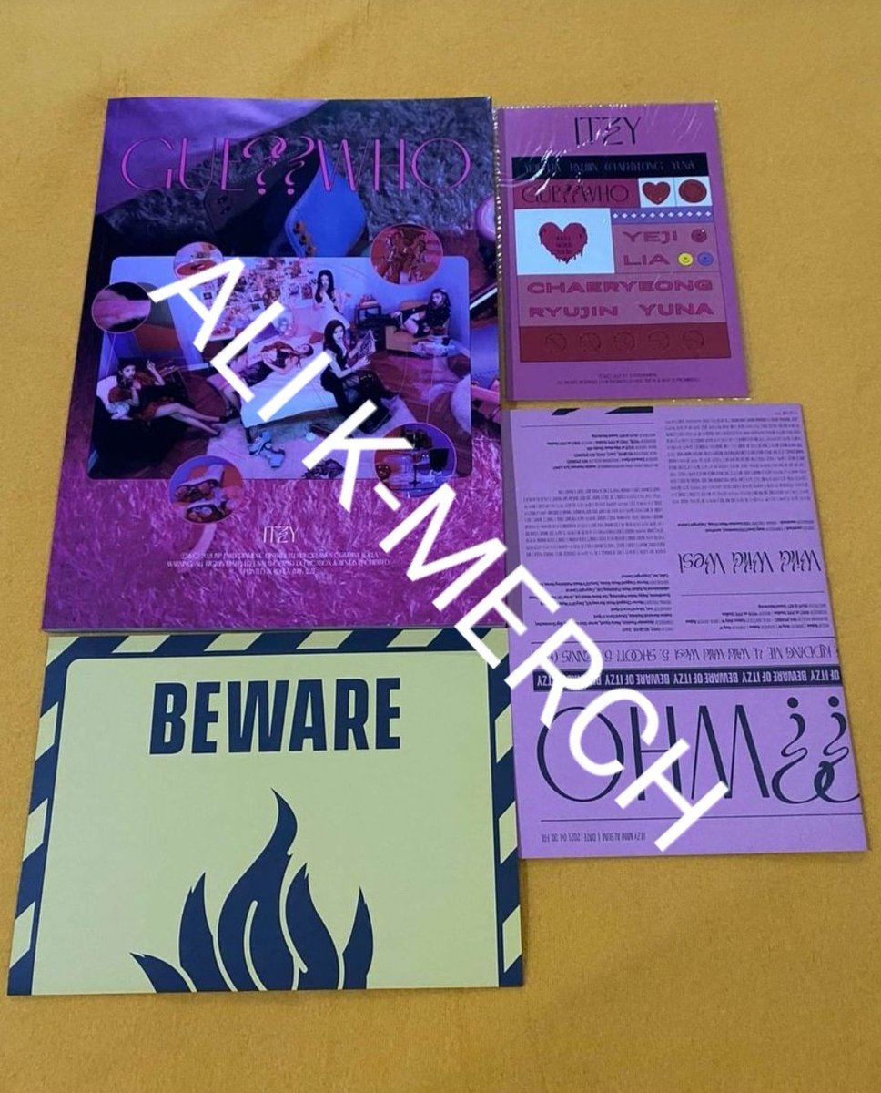 ALIKMERCH1's tweet photo. Wts/Lfb 
Itzy Guess Who Unsealed w/Complete Pob
Inclusions:
- CD
- Photobook
- Newspaper Lyrics
- Folded poster 
- Sticker
- Postcard Set POB with random hidden card
- Full sized poster POB
- All in mint condition
- 450 php each https://t.co/mS84t2jT0p