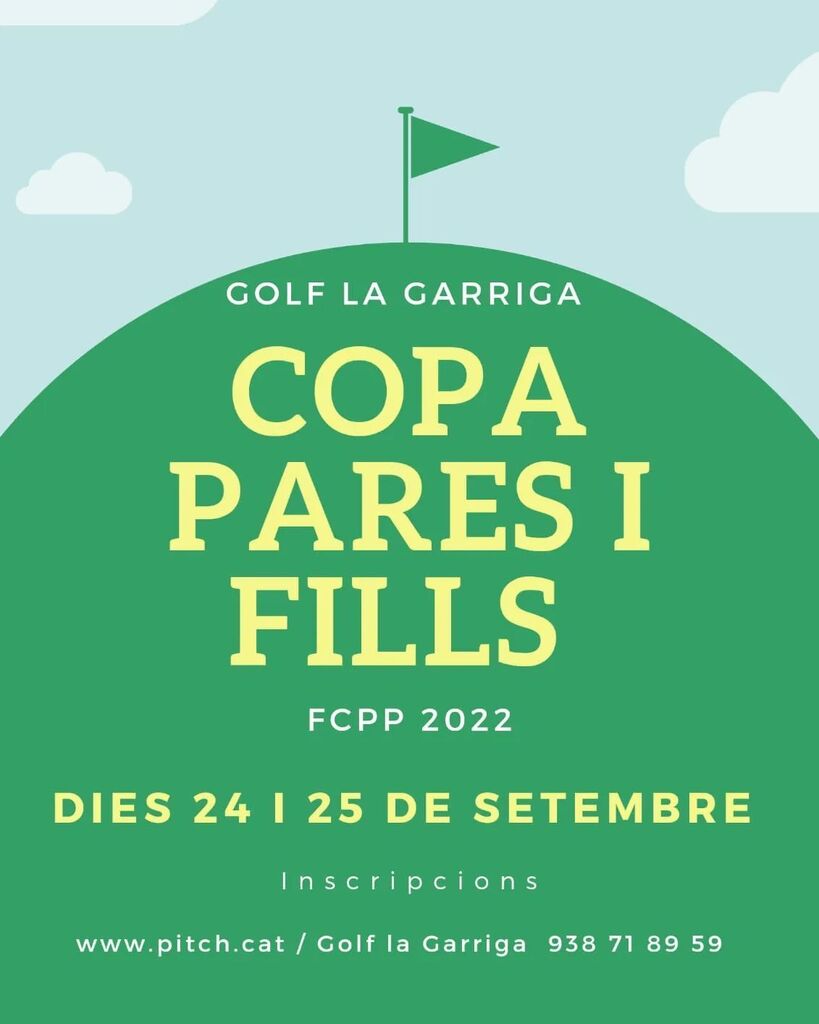 golflagarriga's tweet photo. Amics!! El dissabte 24 i diumenge 25 de setembre de 2022 es jugarà al nostre camp la Copa Pares i Fills Juvenils 2022 Categoria Competició i Categoria Iniciació. 

La prova està organitzada pel Comitè Juvenil de la FCPP.

Els horaris de joc previstos  pe… https://t.co/a4LRqu9TEN https://t.co/DpkMHdLo41