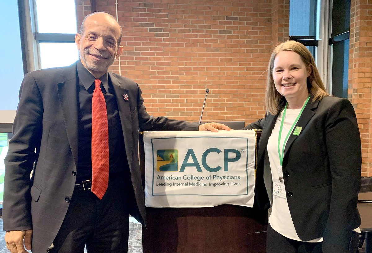 Residency program director and @KyAcp Governor Dr. Jennifer Olges was joined at the annual meeting of the Kentucky Chapter of the @ACPinternists by the chair of the @uofl Department of Medicine, @cardio10s, who spoke about racial disparities and cardiovascular mortality #PowerofU