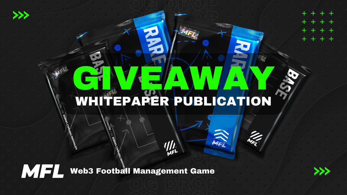 playMFL's tweet image. 🎉 MFL Giveaway 🎉

To celebrate our Whitepaper 📖 publication, we are giving away 5⃣ MFL packs (2 RARE &amp;amp; 3 base)! 🥳🎁

To enter: 
➡️ Follow @playMFL, Like &amp;amp; RT
➡️ Check our Whitepaper 👉whitepaper.playmfl.com
➡️ Tag 3 friends

GL 🍀

#onFlow #footballmanager #NFTs