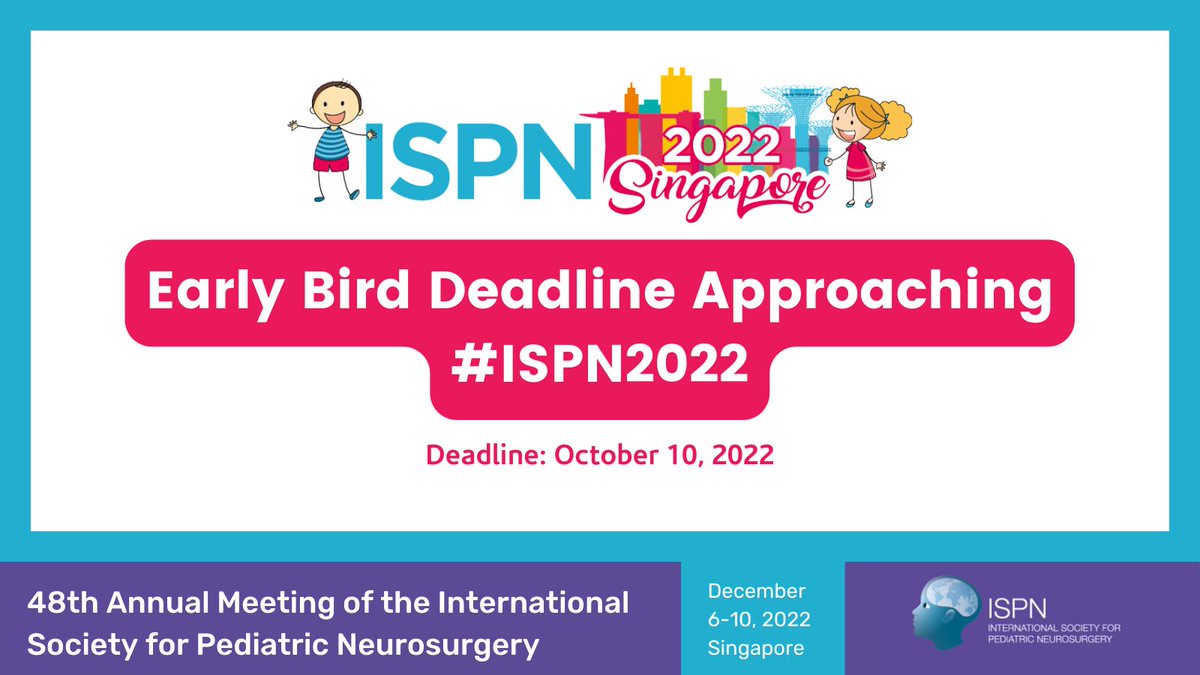 ✅ Do not forget to register! The early bird 🐦 registration rates for #ISPN2022 are only available until October 10, 2022 Check out our website for more details 👉 bit.ly/3QQgRCG