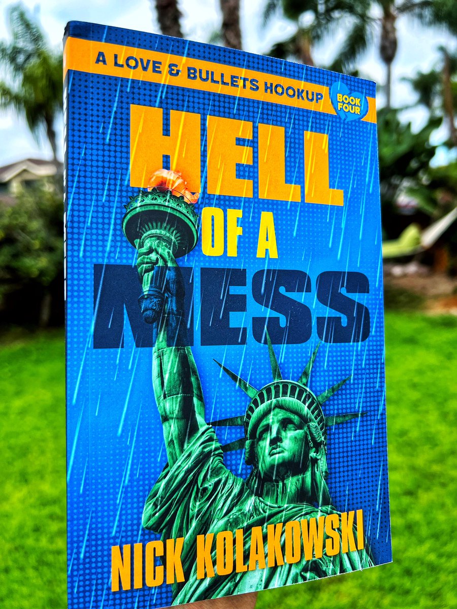 TheThrillerZone's tweet photo. Well, well…look what just showed up on #TheTZ doorstep; none other than my friend’s #HellOfAMess! Thank you @nkolakowski I can’t to jump@aboard the #LoveAndBullets train. #SweetWayToKickstartAWeekend https://t.co/C0vRQC3sZ4