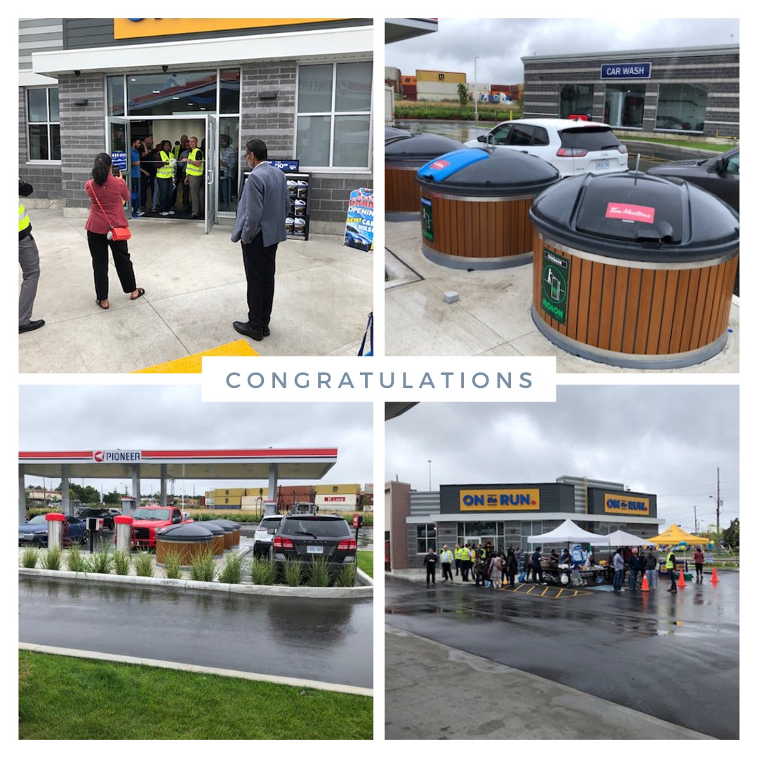 The innovators of semi-underground waste collection celebrate the grand opening of Pioneer Gas station in Etobicoke, Ontario. Situated with an On the Run store and a Tim Hortons, the space savings and increase in parking availability is very convenient for both patrons and staff.