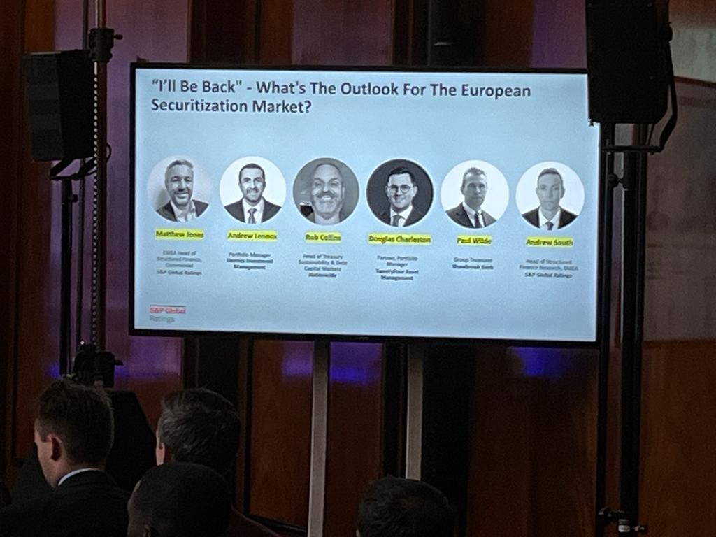 RG_Rockstead's tweet photo. Was interesting to hear discussions around #securitisation, #arrears and #ESG at the @SPGlobal European Structured Finance conference. Thank you all @RocksteadReview #Rockstead https://t.co/2TCB0WsRBN