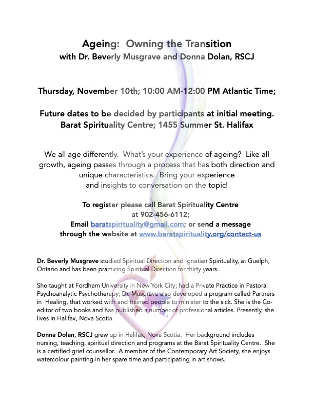 BaratSC's tweet photo. What's happening this Fall at Barat Spirituality Centre?  This...and so much more!  @astheology @saintandrewshfx @SCHalifax @HalifaxYarmouth https://t.co/bbjiU5uXAU