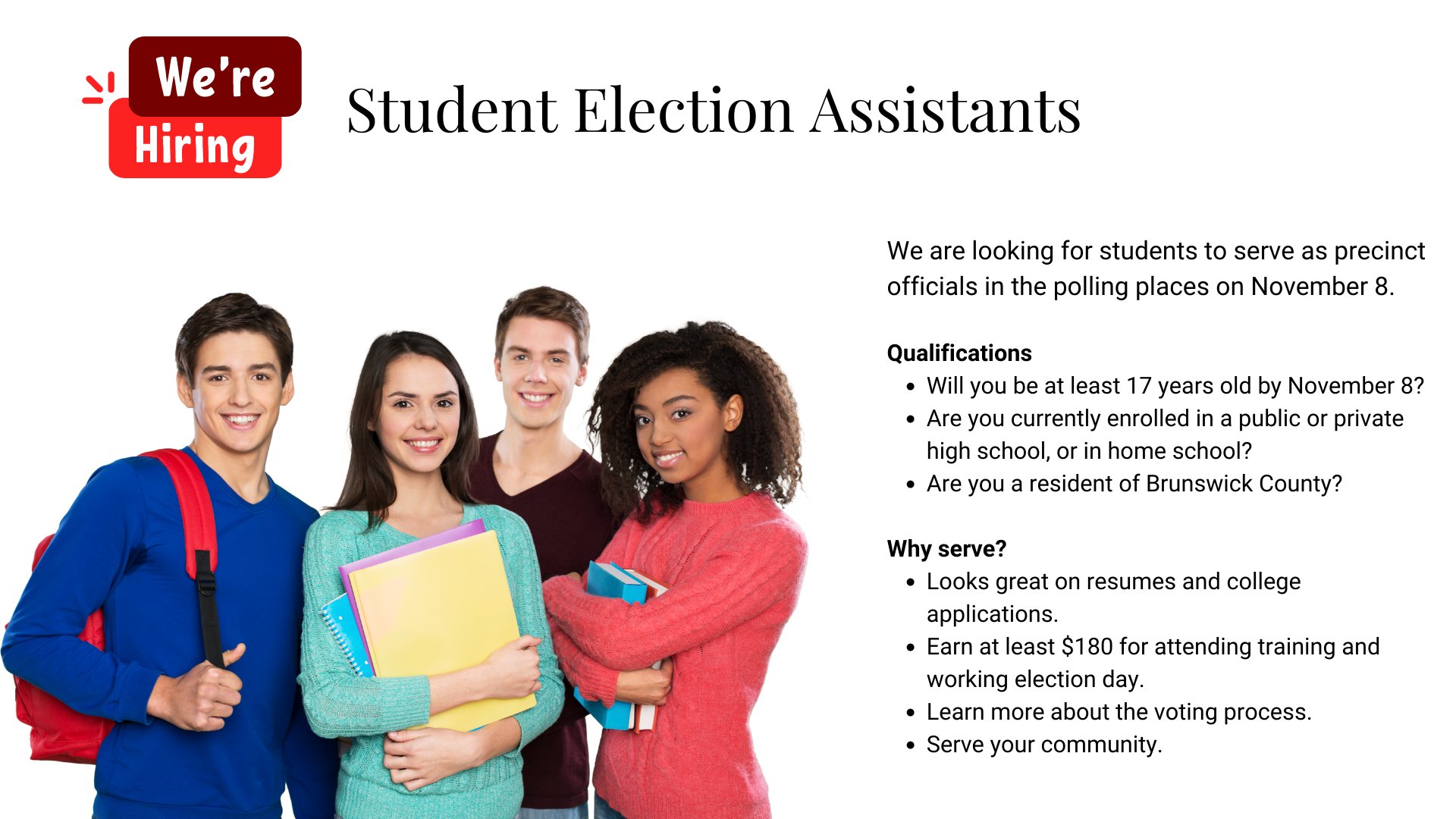 Brunswick County Elections on Twitter "Last call for Student Election
