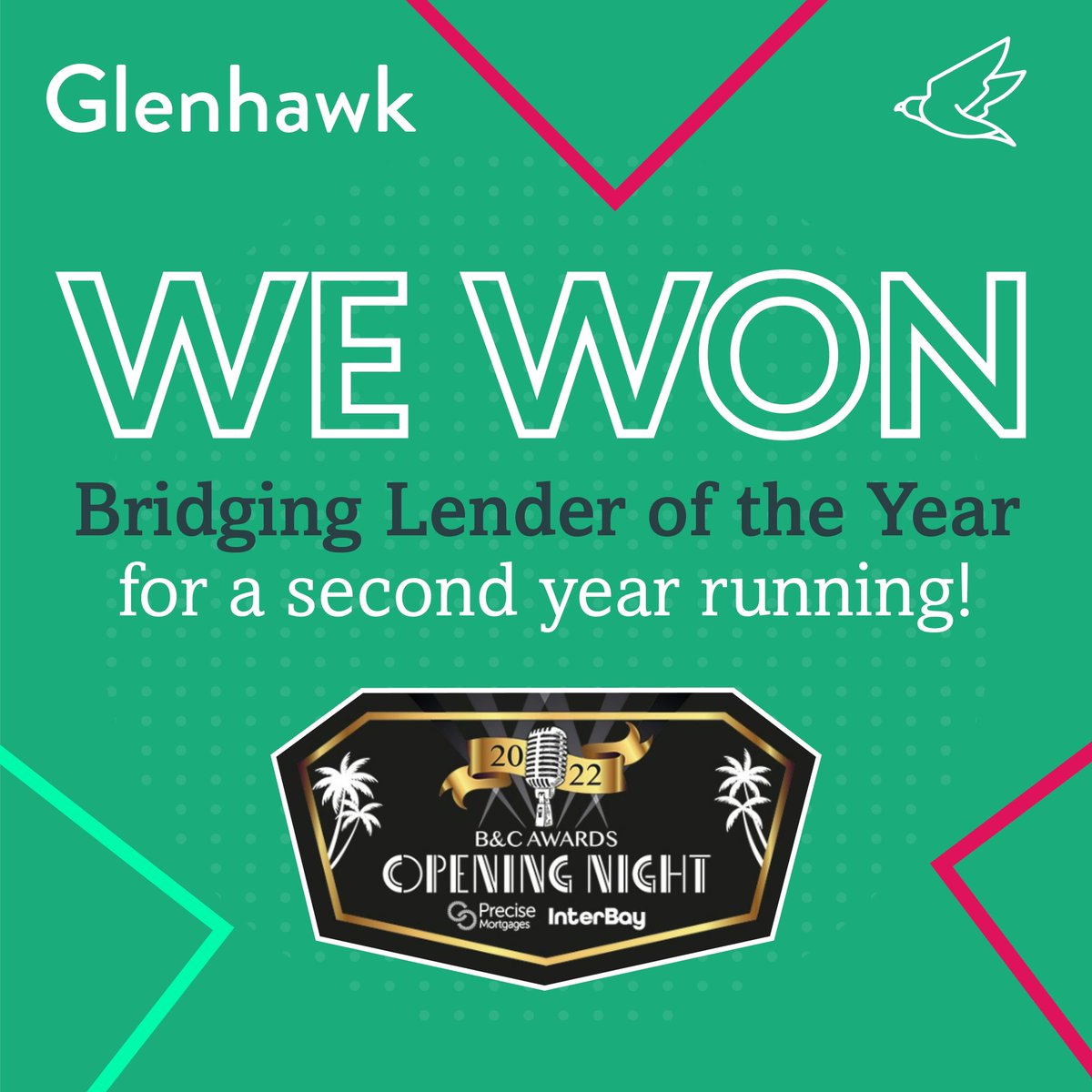 The whole team are delighted to have brought home the top award for the second year running. Thanks to all our supporters that voted for us. #WeAreGlenhawk