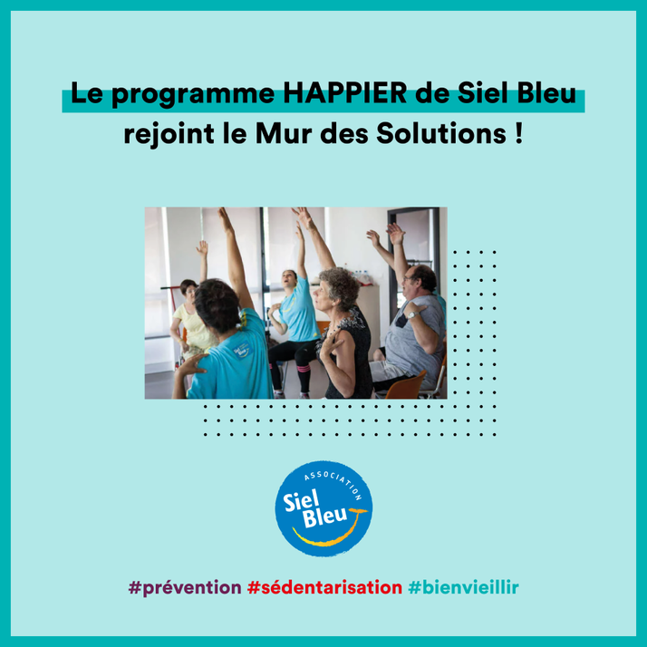 #MurDesSolutions ✨

Cette semaine, 1 #innovationsociale rejoint notre Mur des Solutions !

➡ Découvrez le programme HAPPIER de <a href="/assosielbleu/">Association Siel Bleu</a> : bit.ly/3ywn7sg
📖 Consultez son évaluation d'impact : bit.ly/3NPoUza

#prévention #bienvieillir