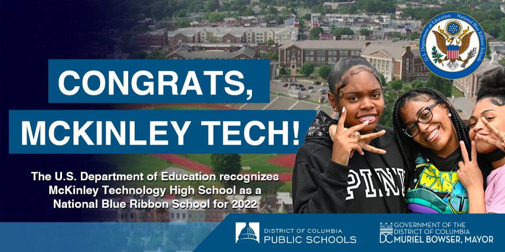 Congratulations to McKinley Tech (<a href="/MTHSTrainer/">McKinley Tech EC</a>) on being named a <a href="/usedgov/">U.S. Department of Education</a> National Blue Ribbon School for 2022 in recognition of excellence in STEM education and whole child development.