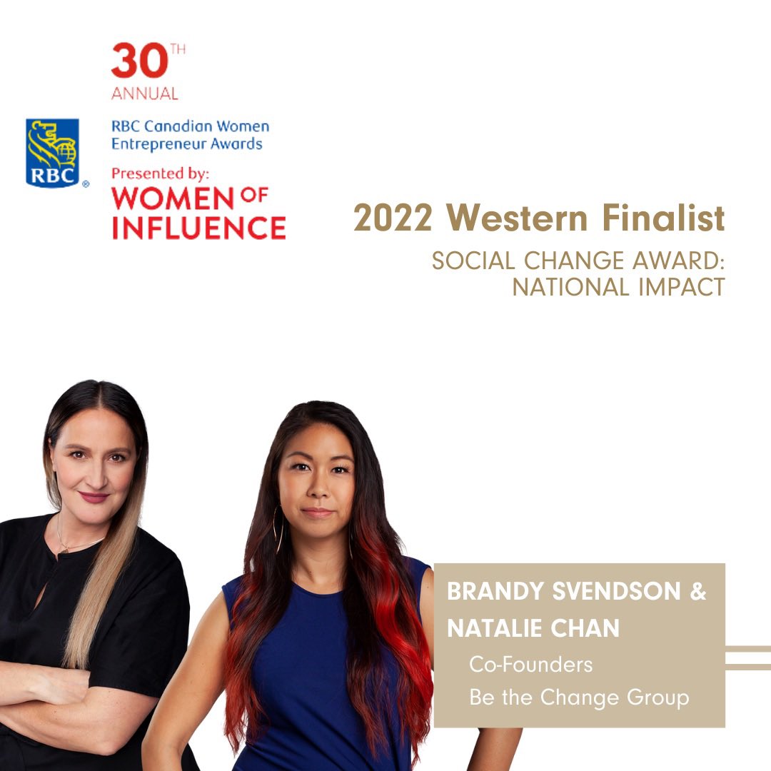 I am really proud of our work <a href="/BetheChangeGrp/">BetheChangeGroup</a> and I am so excited to be sharing this accolade with <a href="/BrandySvendson/">Brandy Svendson</a>. 

<a href="/RBC/">RBC</a> <a href="/WOIGlobal/">Women of Influence</a> #cweacelebrates #WomenOfInfluence #Entrepreneur #WomenInBusiness #BC #Vancouver