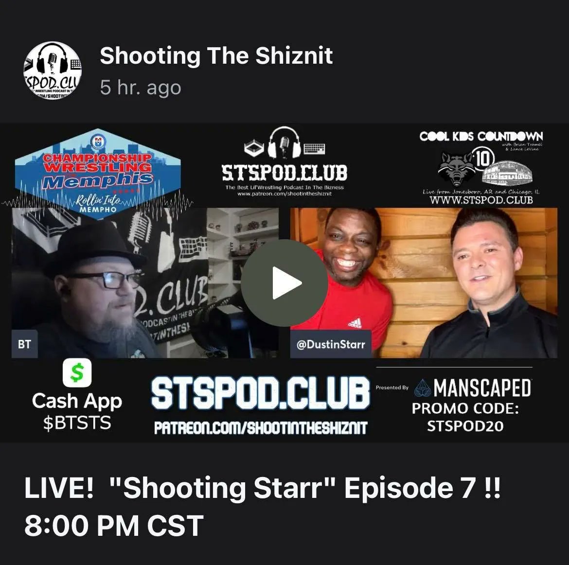 comicbookmarkBT's tweet photo. Look who joined us last night for the final minutes of the new โShooting Starr.โ Subscribe today !
@Derricking1 & @DustinStarr
#AEWRampage #MemphisWrestling #CW30Wrestling #CWFM #NXTLevelUp #njpwSTRONG #wwe #aew #Smackdown #SDLIVE #SmackdownOnFox
https://t.co/n3mEQvAezO https://t.co/HmhKFaoMbW