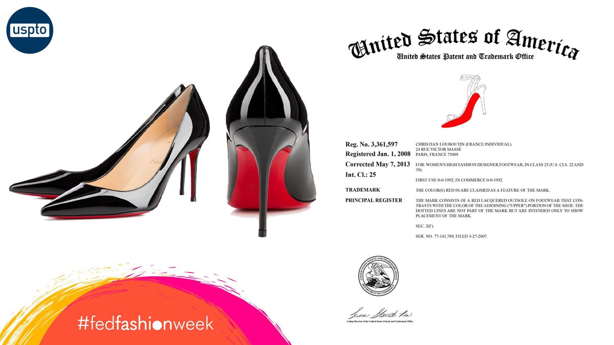 uspto's tweet photo. A strong trademark can really be the sole of a brand. #FedFashionWeek https://t.co/ZMsUxS3EQK