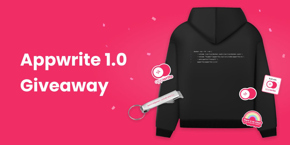 appwrite's tweet image. 🎁🎁Appwrite #Giveaway🎁🎁
We are giving away 100, that's right, 𝗢𝗡𝗘 𝗛𝗨𝗡𝗗𝗥𝗘𝗗 𝗛𝗢𝗢𝗗𝗜𝗘𝗦! Why 100? To celebrate our 1.0.0 launch! See what we did there? 🙃
➡️Tag 2 developers
➡️ Like and RT this post
Winners will all be selected on Friday, 23rd Sept. Good luck! 😍