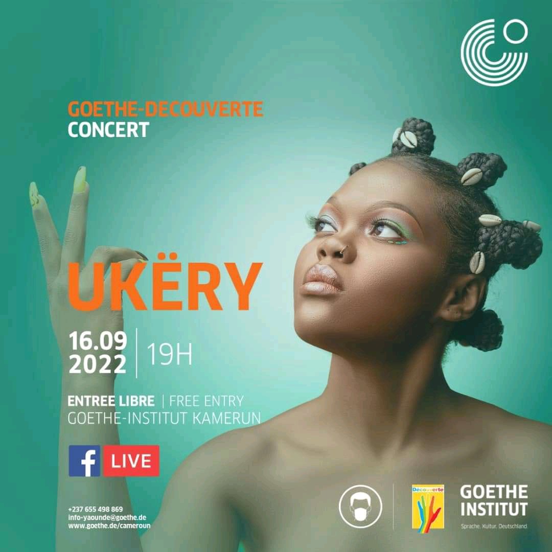 Reporter4Music's tweet photo. Le Prix découverte Voix-Musique 2022 #Ukery sera en affiche #Live ce Vendredi 16 Septembre au @GoetheKamerun Yaoundé à partir de 19h. 🇨🇲🌍 En prélude à la sortie ce soir de son EP #Ening composé de 5 titres @AllemagneDiplo @MusicInAfrica @Meta https://t.co/kfEq4thpsD