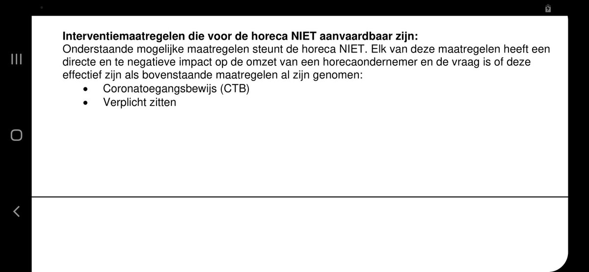 Uit het sectorplan van Koninklijke Horeca Nederland. De Horeca vind een coronatoegangsbewijs onaanvaardbaar. 

Verzin een betere smoes!