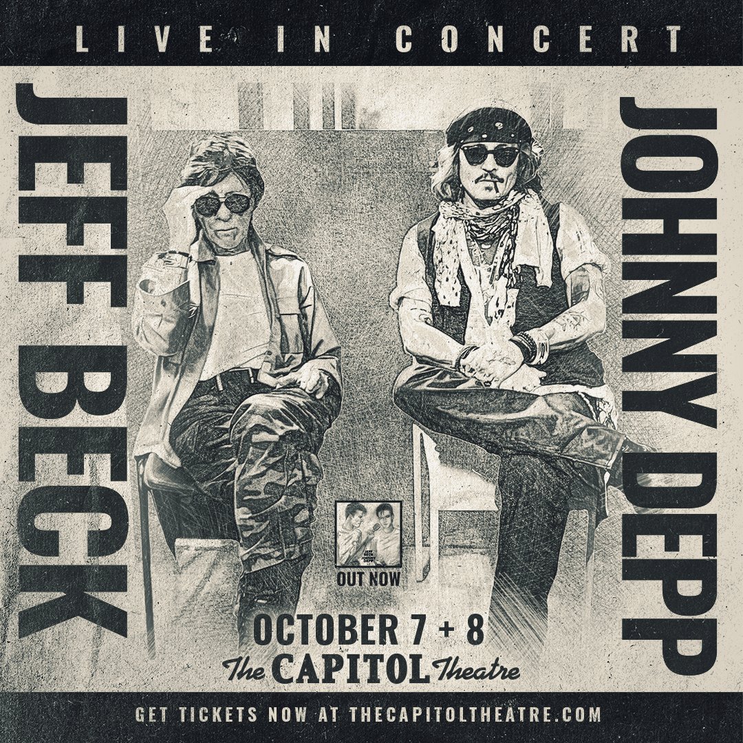SHOW NOTICE! Johnny Depp joins @jeffbeckmusic here at The Cap on FRI, OCT 7 + SAT, OCT 8! Get your tickets while you can-->> bit.ly/3K0eLyi